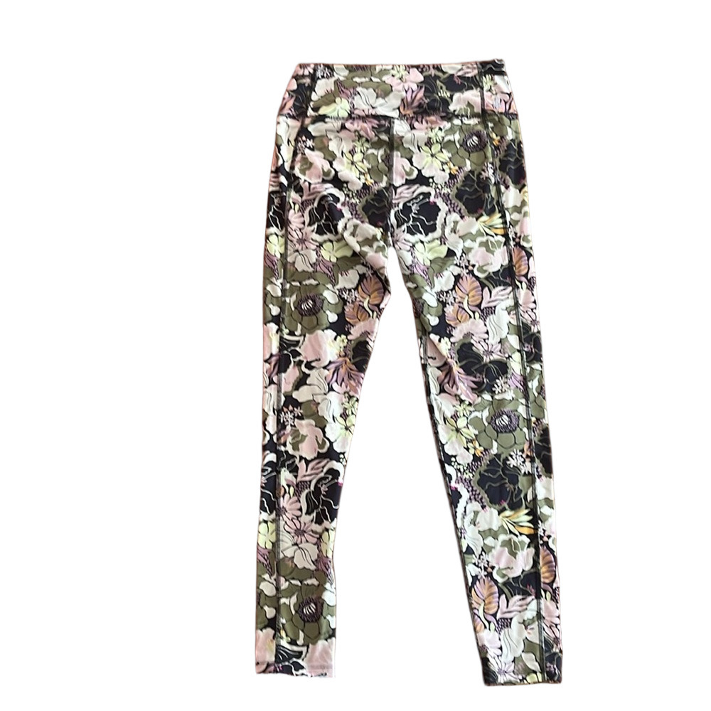 NWOT Free people, movement Floral Leggings with Black and Pink - S